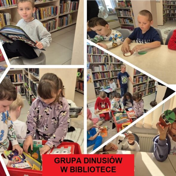Grupa Dinusiów w bibliotece